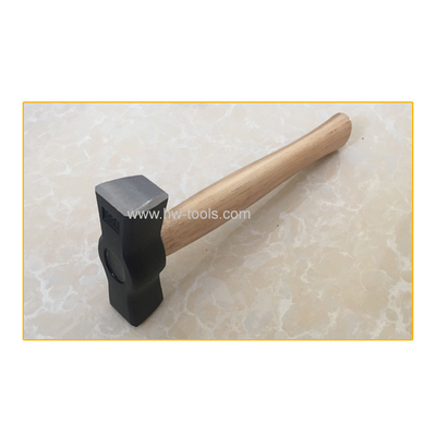 Spanish type stoning hammer with wooden handle